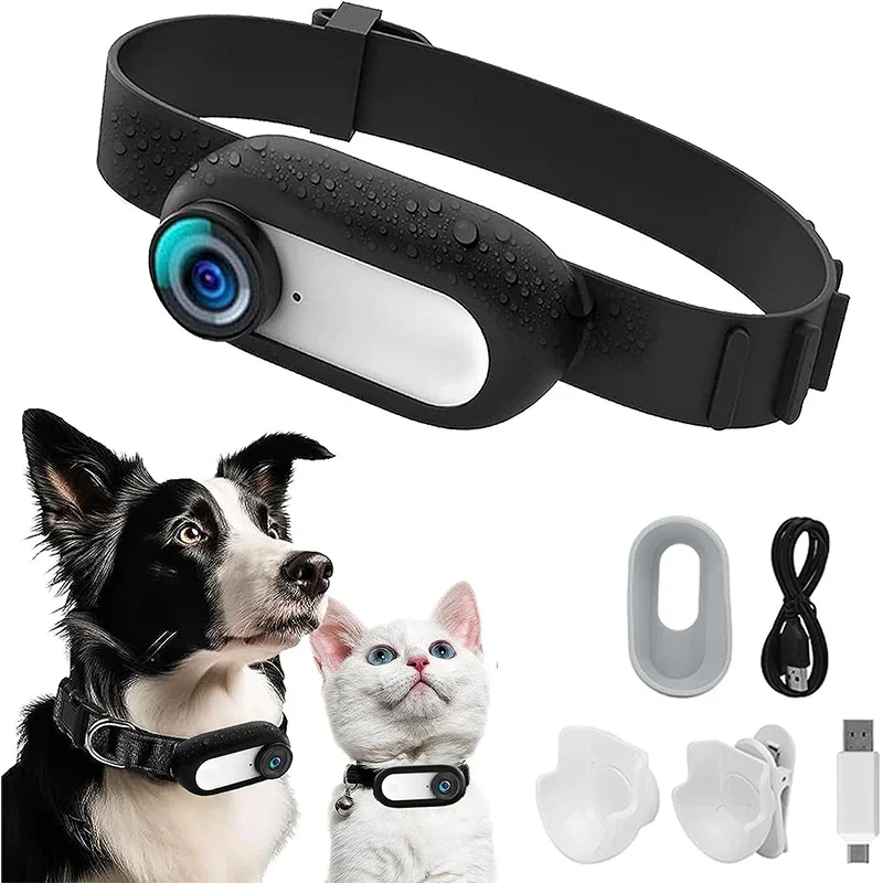 Pet recorder cat and dog perspective motion recording video debounce motion camera chest collar neck photo