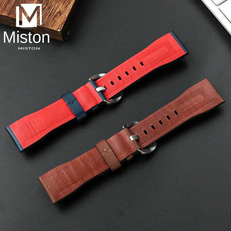 High quality cowhide strap for Seven on Friday T series T3/01 T1/T2 Blue Brown Diesel 4523 Men\'s accessory watch strap 26mm