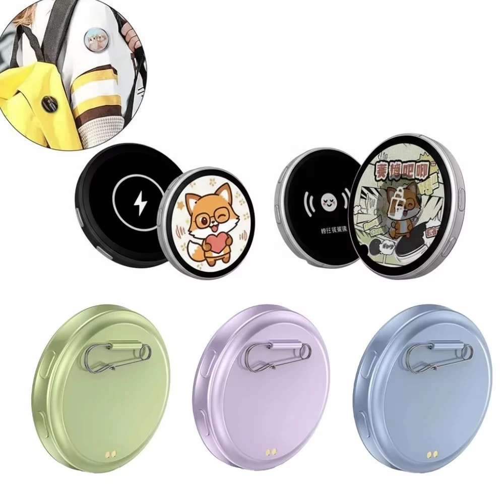 Pin Inteligente con Pantalla Dinámica HD para E-Badge, Pin Digital Bluetooth con Control por Aplicación para Fotos y Animaciones