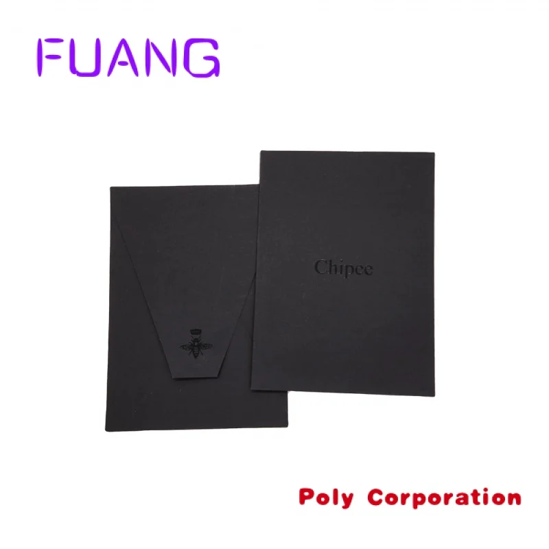 Custom  Luxury Custom 350gsm 400gsm black card kraft A4 paper envelope