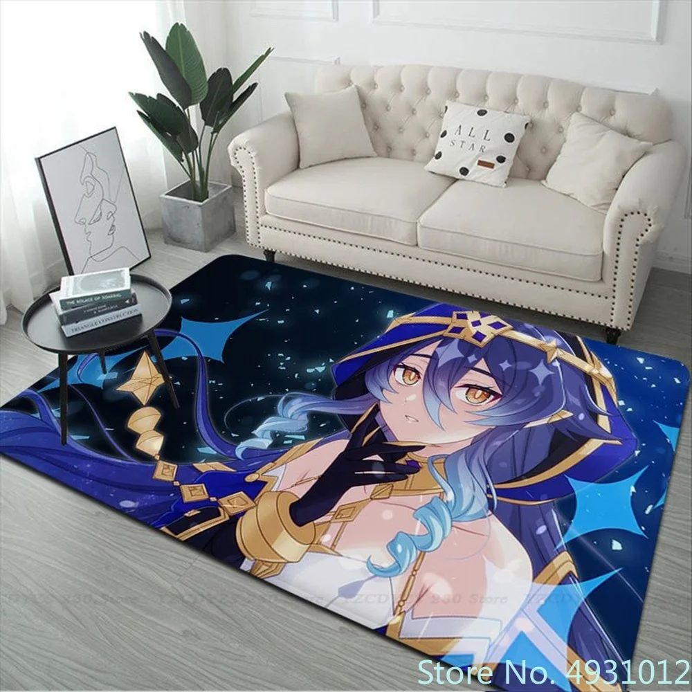 2023 Layla Genshin Impact Floor Rugs Carpet Washable Non-Slip Rug Living Room Sofa Chairs Area Mat Kitchen Modern Home Decor