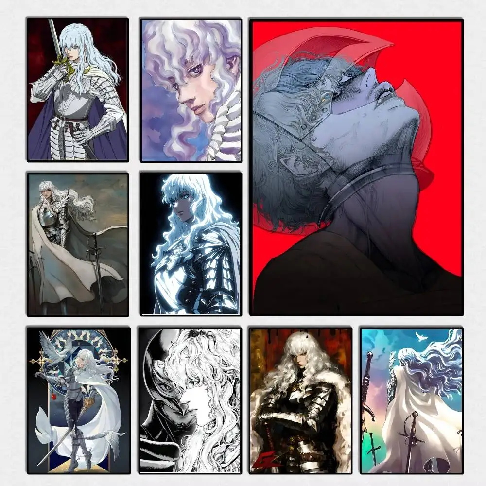Classic Anime B-Berserk Griffith Manga Posters Fancy Wall Sticker for Living Room Bar Decoration Wall Decor