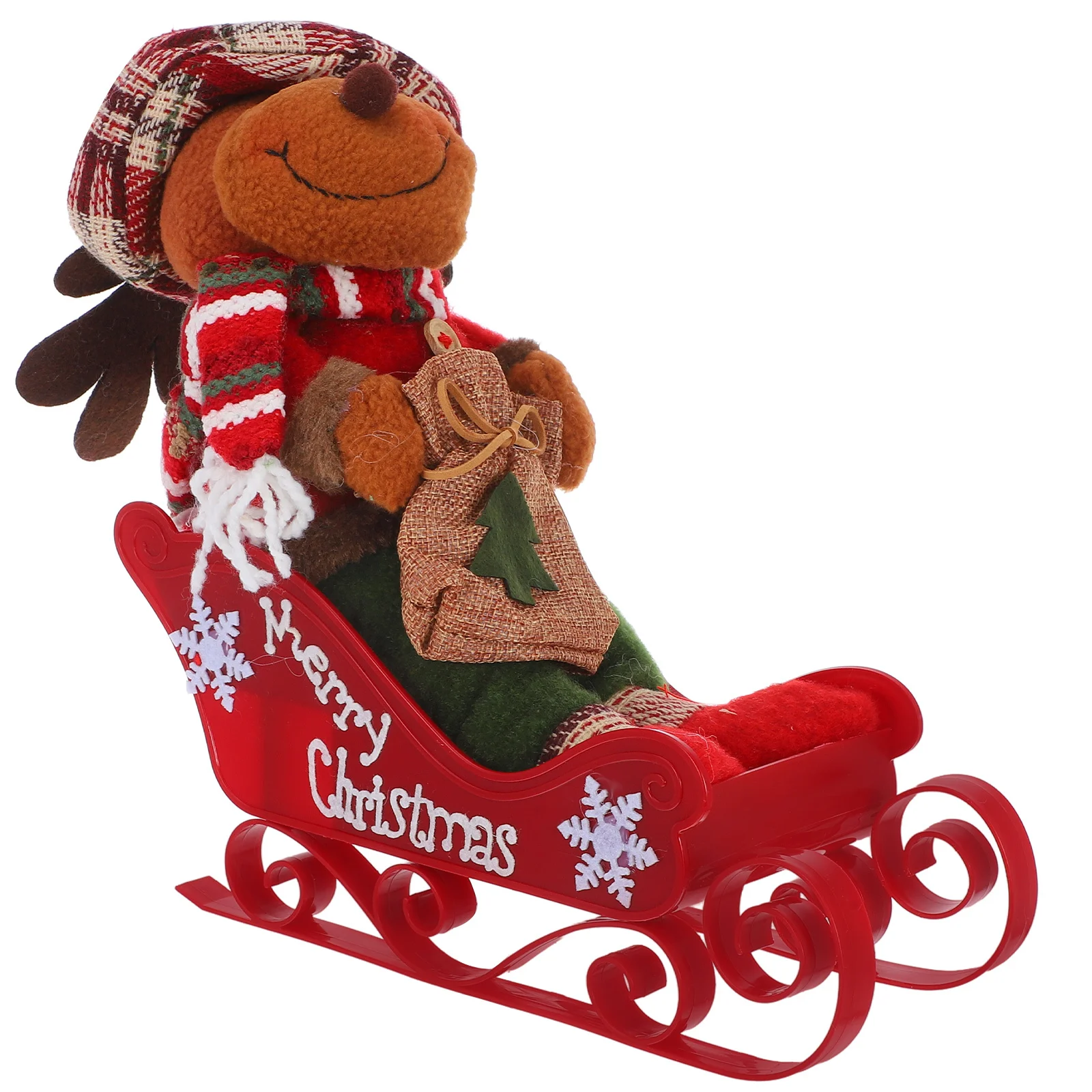 

Sleigh Christmas Decor Construction Plastic Cloth Festive Design Joyful Mall Decoration