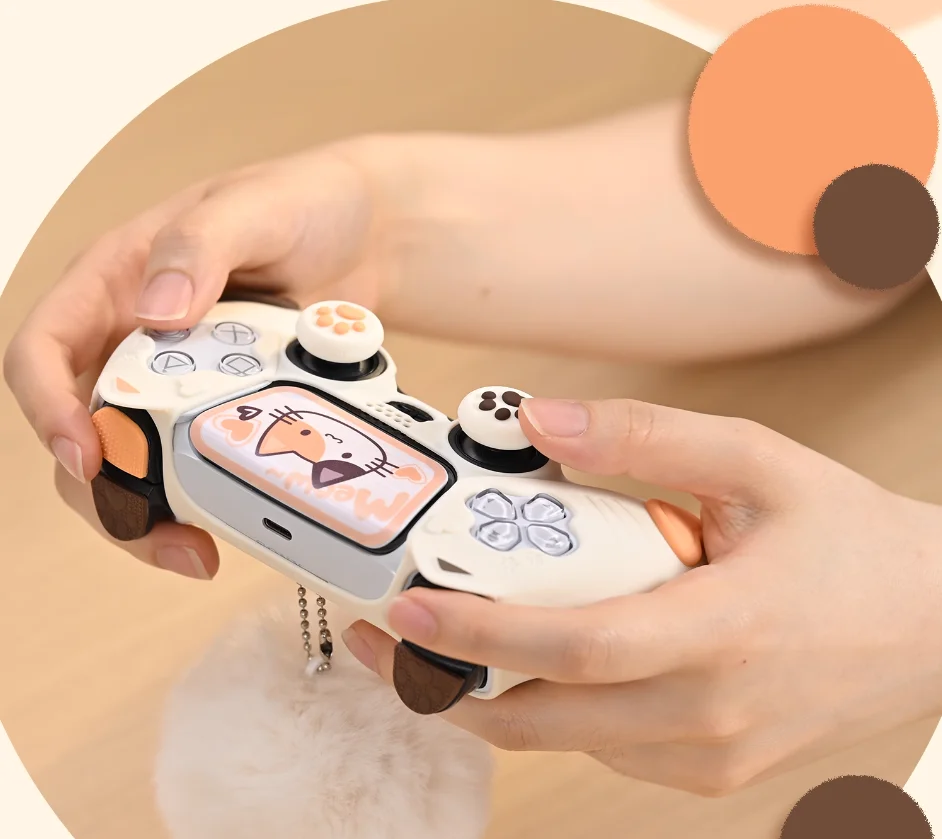 น่ารัก Calico Cat ซิลิโคนนุ่ม Protector R2 L2 สติกเกอร์ผิวสําหรับ Sony Dualsense 5 PS5 Controller กรณี Thumb Stick Grip Cap Cover