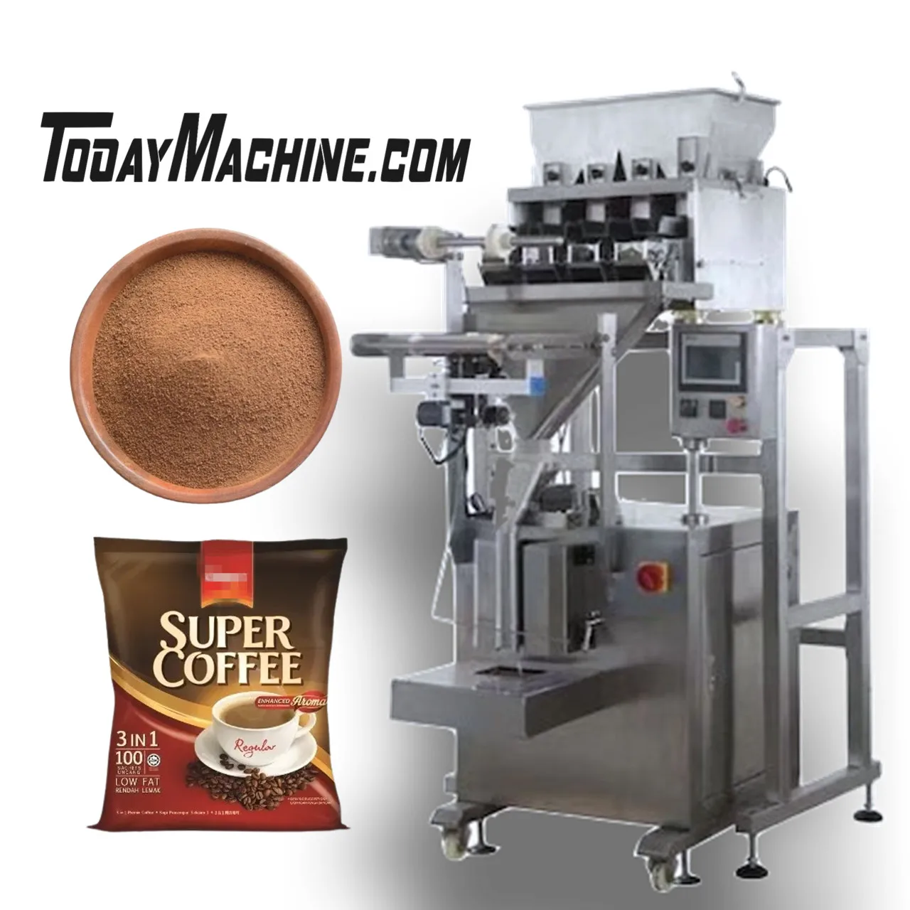 Automatic Weighing Granular Pack Popcorn Jerky Chips Bag Packing Machine