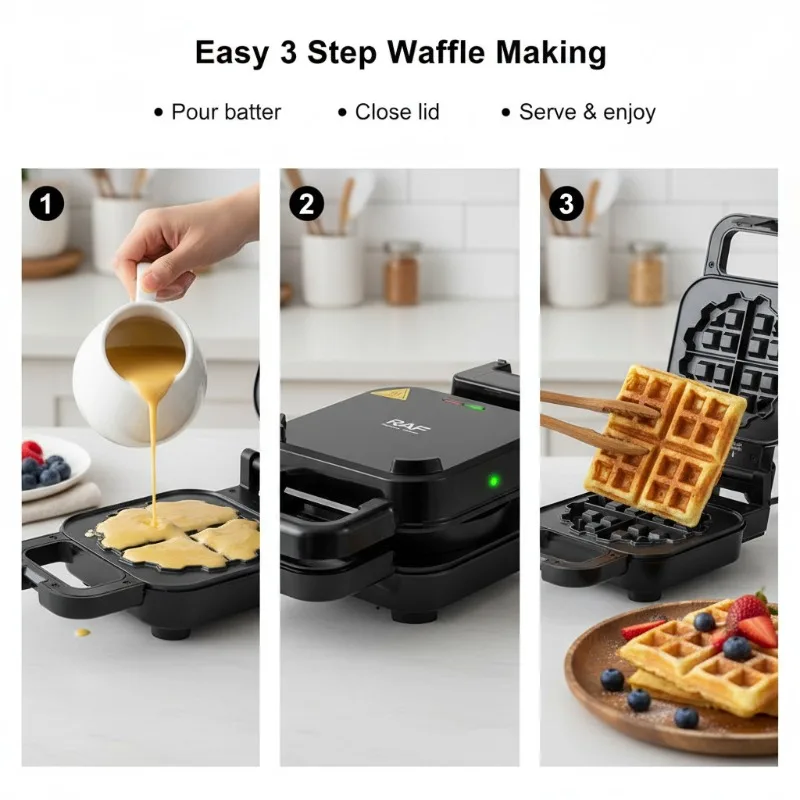 EU US Plug Waffle Maker Thick Waffle Breakfast Machine Heart Flower Shape Pancake Maker