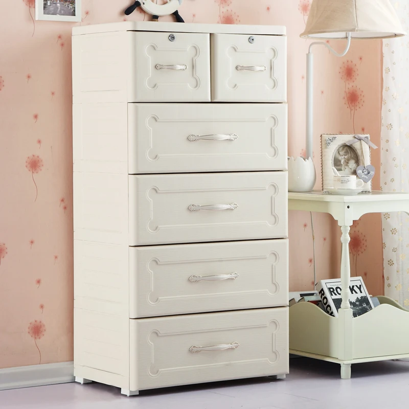 European-style plastic baby storage cabinet locker drawer multi-layer combination finishing cabinet chest of drawers