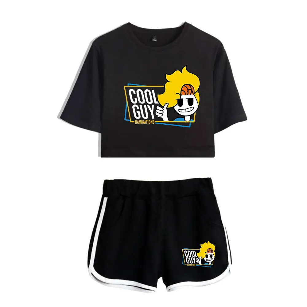 Haminations Cool Guy Vintage 90s logo Merch Tops Two Piece Set Harajuku Shorts+Lovely TShirt Streetwear Fashion Outwear