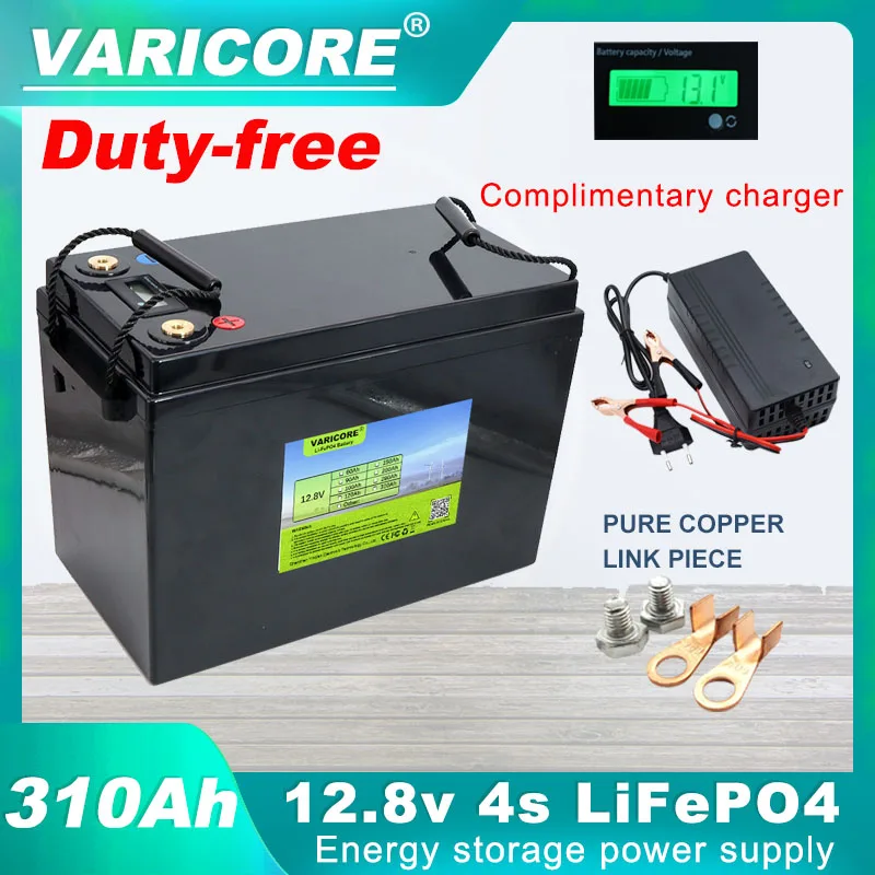 12.8V 310Ah LiFePO4 Rechargeable battery 12v Lithium iron phospha For Campers Golf Cart Off-Road Off-grid Solar Wind Tax Free