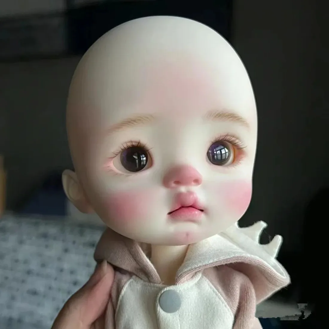 

New 25cm Big Head Girl Aggrieved girl 1/6 Q-baby sd bjd doll qianqian resin toy birthday gift makeup Free shipping from stock