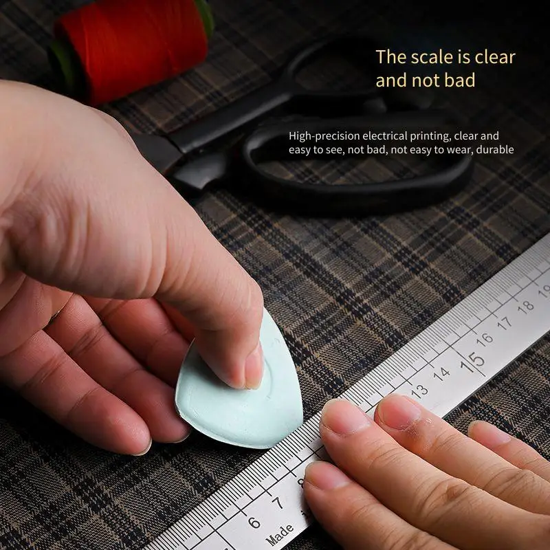 Stainless Steel Heavy-Duty Straight Ruler - 33cm Tailor Sewing Ruler, Professional Garment Design & Craft Drawing Tool