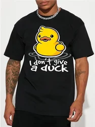 New Mens Casual All-Season T-Shirt - I Dont Give A Duck Cartoon Print Crew Neck Stretch & Machine Washable