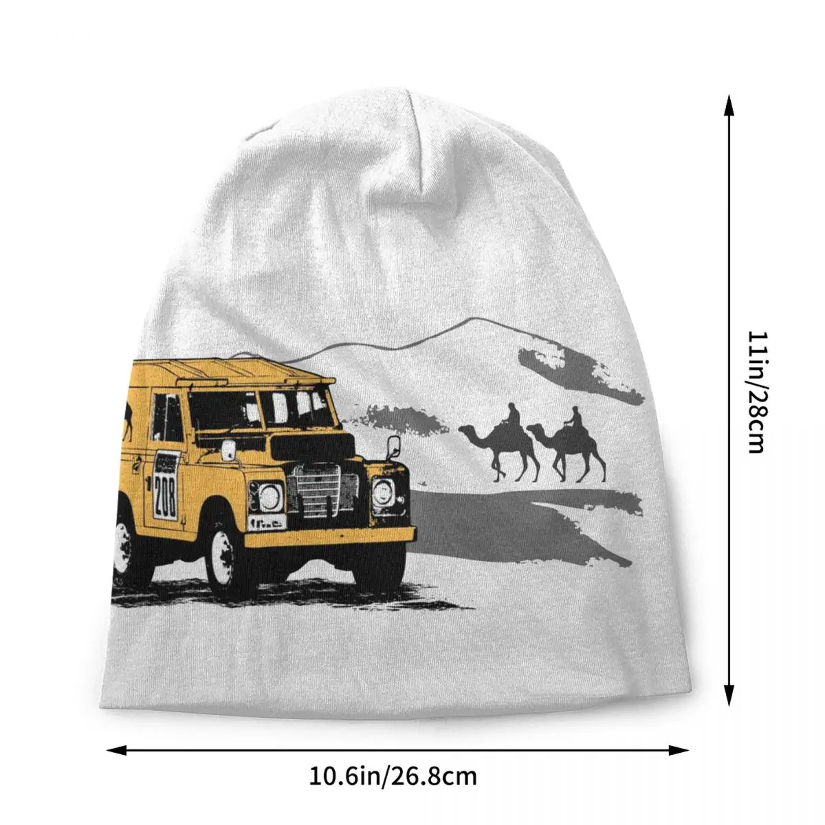 Yellow Car Desert Trophy Beanie Cap Unisex Winter Bonnet Femme Knit Hats Hip Hop Outdoor Ski Skullies Beanies Caps For Men Women