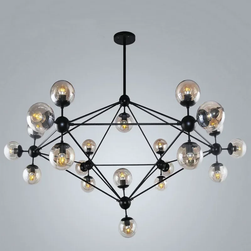 

Modern 3/5/10/15/21 Heads Magic Bean Iron Pendant Light Vintage Glass Ball Lights American Nordic Dinning Room Hanging Lamps