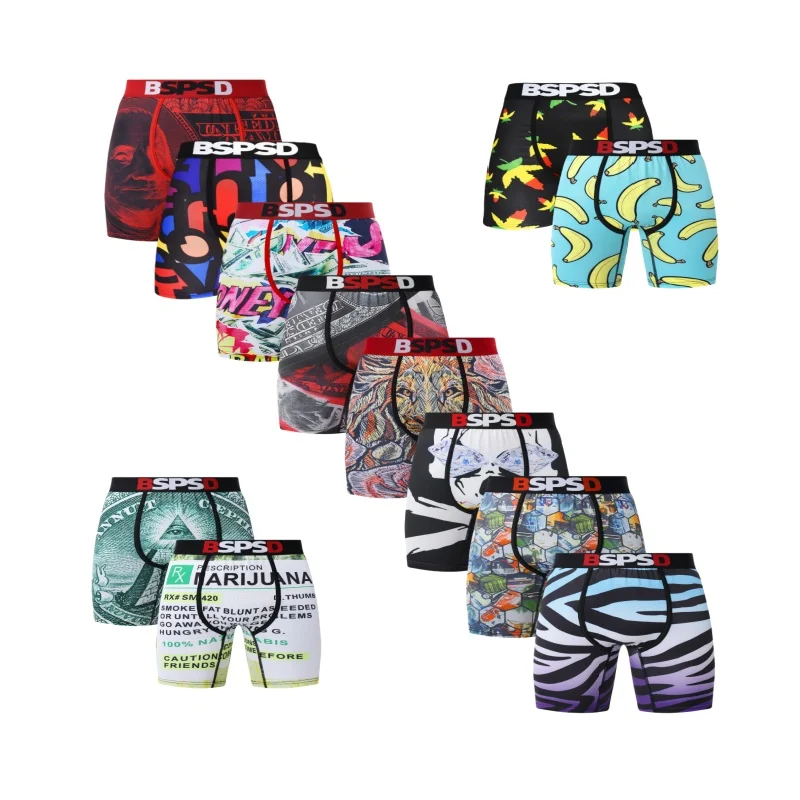 Biancheria intima da uomo sexy Boxer da nuoto traspirante Mutande da uomo Plus Size Stampa S-XXL Mutandine da uomo Tronchi Moda Uomo Boxer Slip