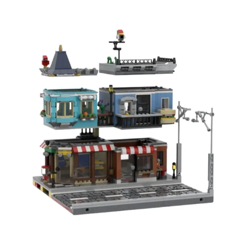 تجميع الجسيمات الصغيرة اللبنات MOC-110502 1424 قطعة بناء لعبة البناء الحديثة ثلاثية الأبعاد نموذج هدية لغز الصبي