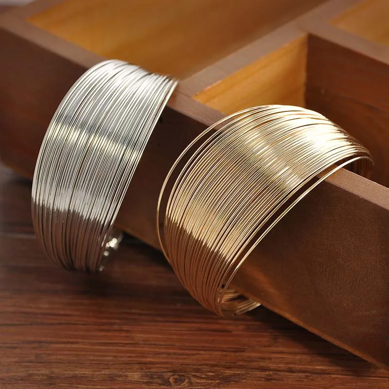 Women's Vintage Multi-Layer Opening Wide Cuff Bracelet