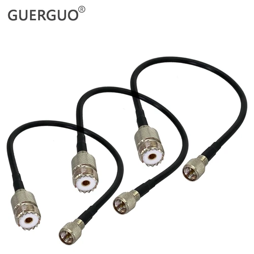 Cable RG58 UHF SO239 conector hembra a Mini conector macho UHF Terminal de Cable puente RF Cable Coaxial RF