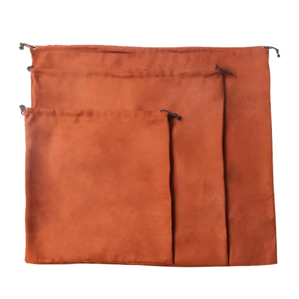 Textured Suede Pouch Capacity Drawstring Storage Bag Dustproof Organizer Pouch Reusable Candy Sundries Carrying Case