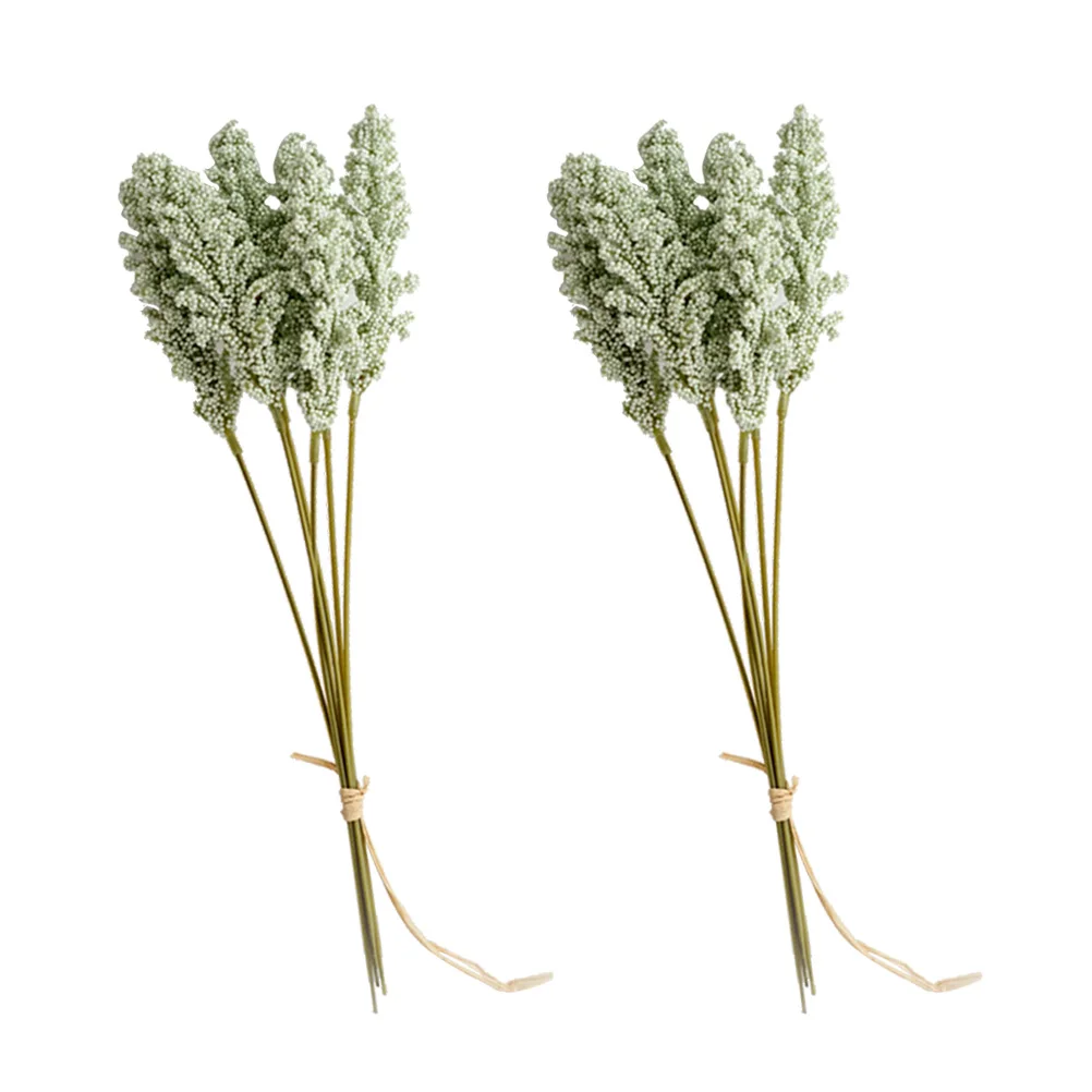 

White Artificial Wheatsimulate Flower Bouquets For Home Office Garden Decoration Photography Props Fake Plants