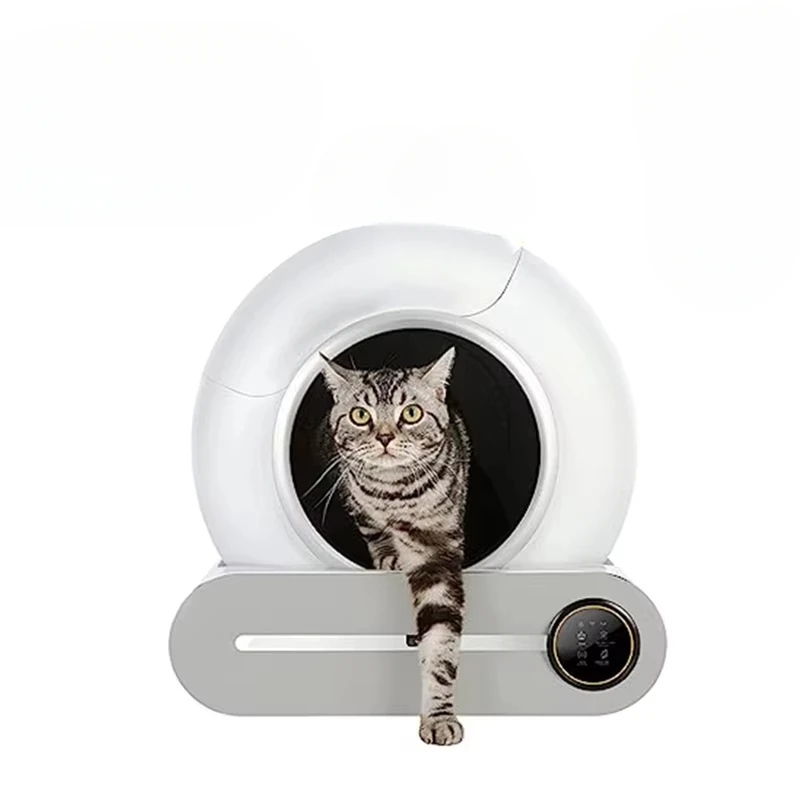 

Smart APP Controlled Round Cat Litter Box 10kg Self-Cleaning & Automatic Pet Waste Disposal Accessory with Self-Emptying Feature
