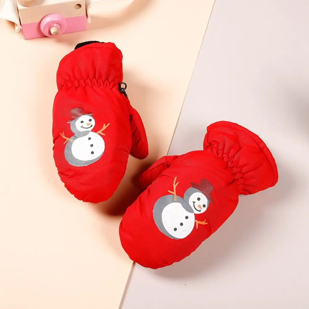 Snow Man Children's Snow Gloves Waterproof Windproof Winter Kids Ski Mittens Car Shape Thick Warm Winter Cartoon Sports Mittens