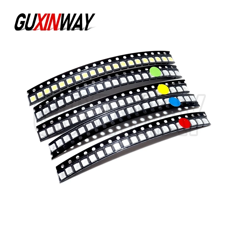 100 قطعة SMD LED الثنائيات 3528 1210 ديود SMD LED Diodo Kit RGB أحمر أخضر أزرق أصفر وردي دافئ أبيض أرجواني برتقالي.