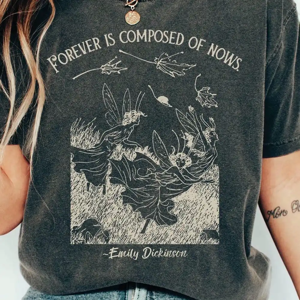 Emily Dickinson Poet Comfort Shirts Dark Academia Literature Bookish Tee Short Sleeve Bookish Shirt Y2K Unisex Top Streetwear