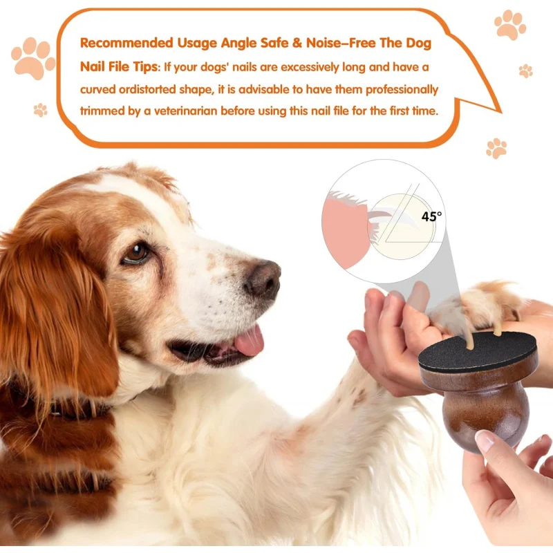 Konfiguration: 4 Stück Schleifpapier – Hunde-Nagelfeile, manueller Katzen- und Hunde-Nagelschaber aus Holz mit austauschbarem Schleifpapier, Hundetraining