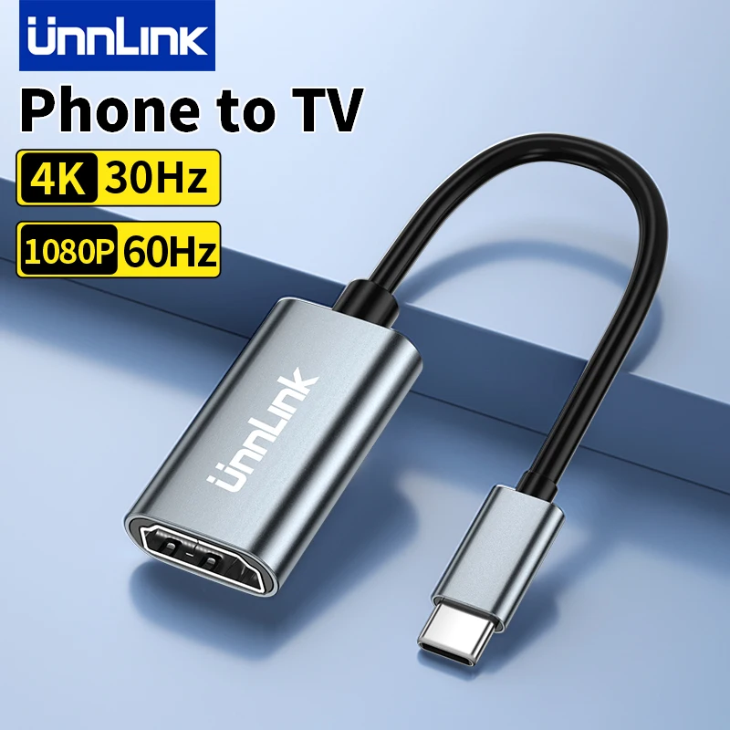 Unnlink 8K USB C naar HDMI Adapter 4K 120Hz/2K 165Hz Type C Thunderbolt 4 naar HDMI Converter Hub voor Laptop PC Telefoon naar TV Monitor