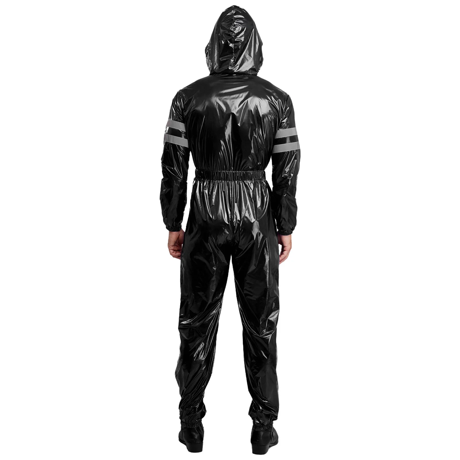 أزياء رجالي مقاومة للماء مآزر موحدة للعمل عالية الوضوح شرائط عاكسة طويلة الأكمام الجبهة زيبر مقنعين بذلة