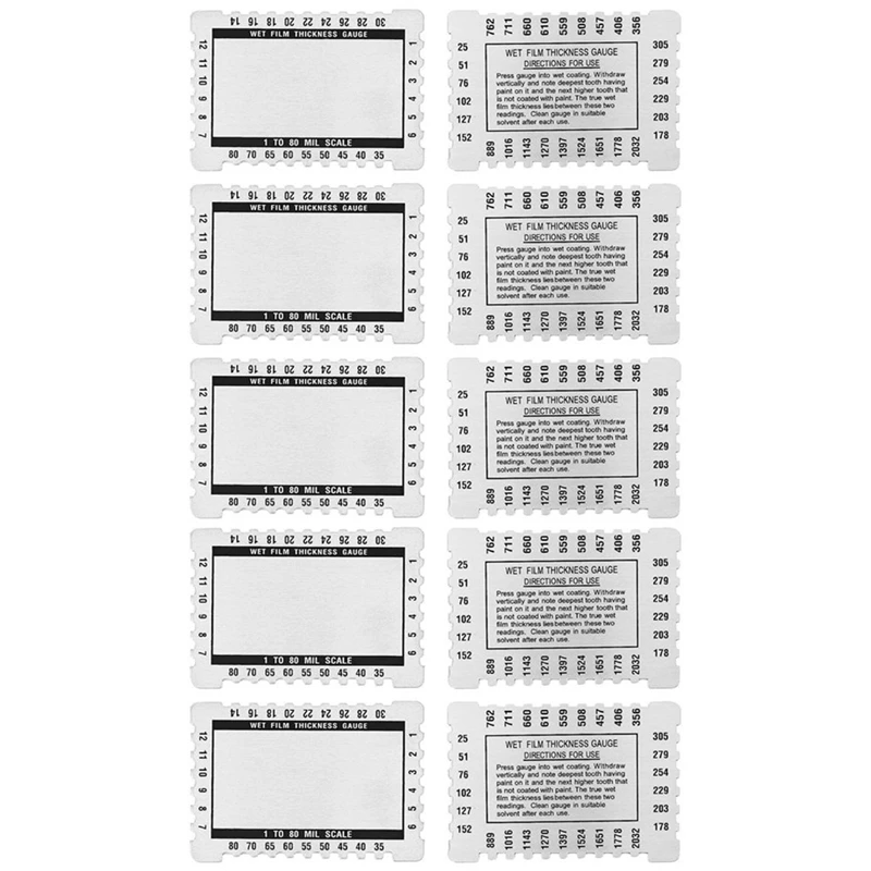 

12PCS Dual Scale Wet Film Thickness Gauge Comb Thickness Gauges 1-80Mil Scale Paint Thickness Gauge For Resins Paint