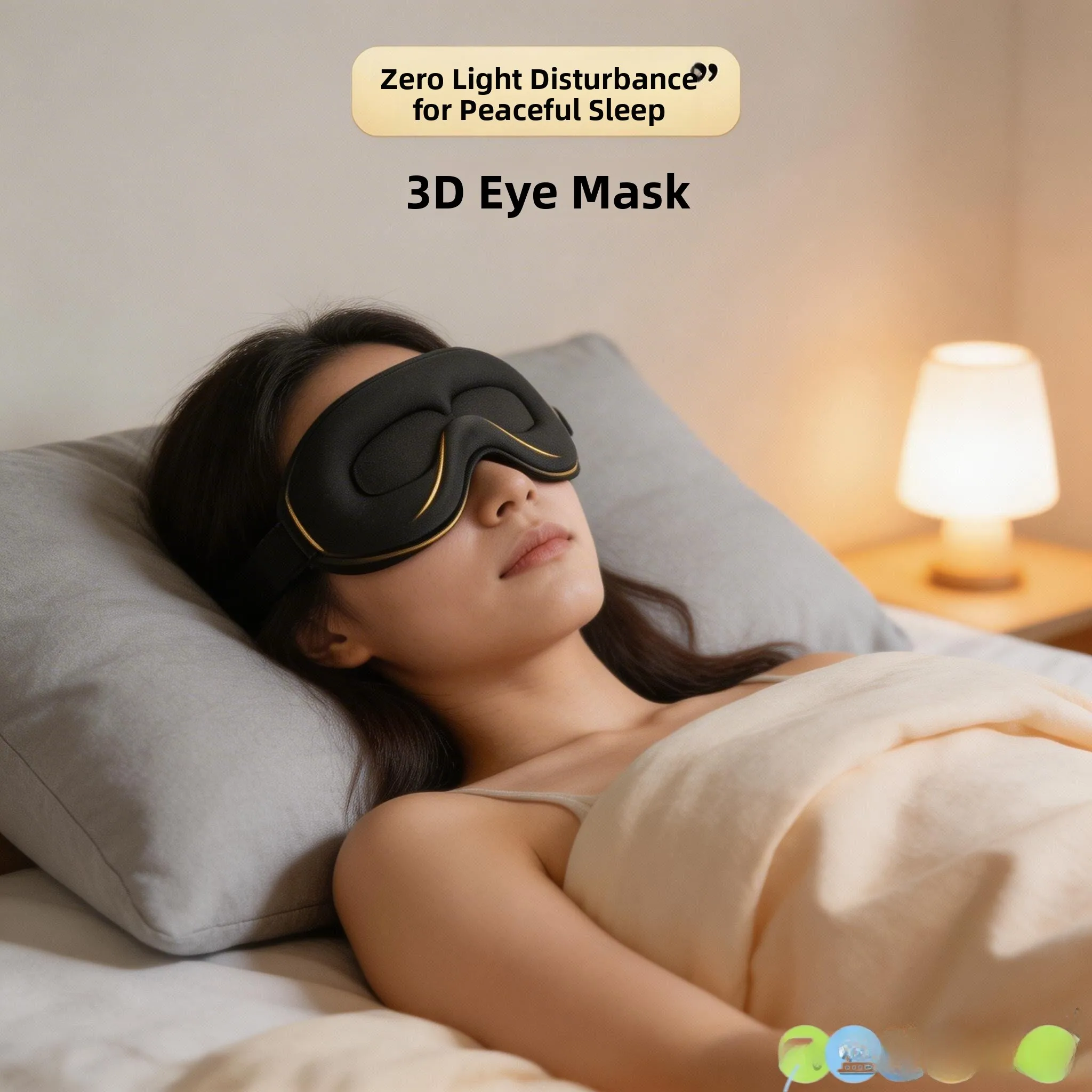 

3D Sleep Eye Mask Unisex Non-Light Translucent Summer Nap Blindfold Light Blocking Eye Protection Fatigue Relief Student Use