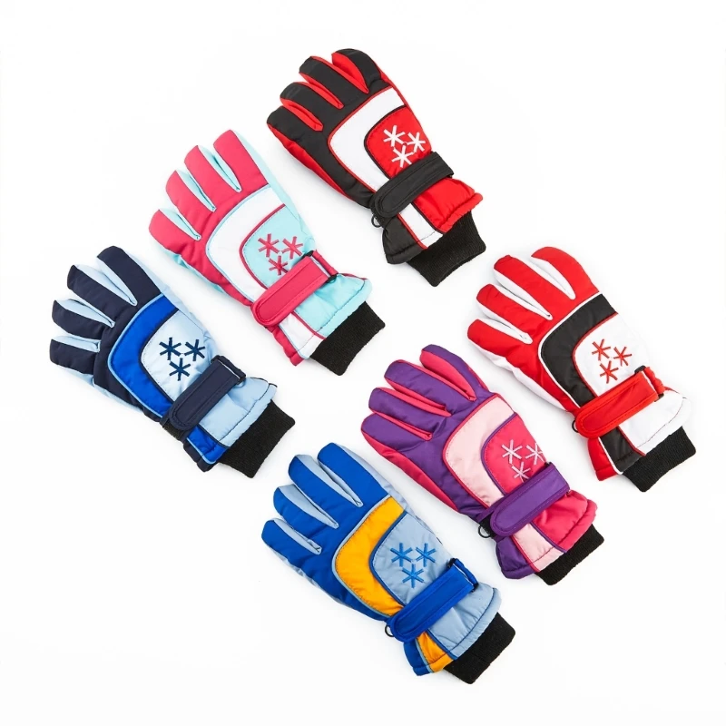 9-15Y Kids Ski Gloves Winter Warm Cycling Gloves Hiking Gloves Fleece Lining Snowboarding Mittens Gloves for Teens