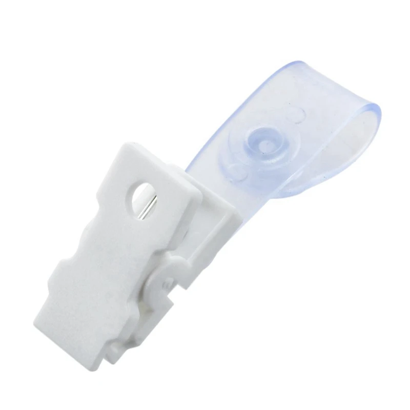 100 Pcs Plastic ID Card Name Tag Holder Badge Strap Clip White Clear