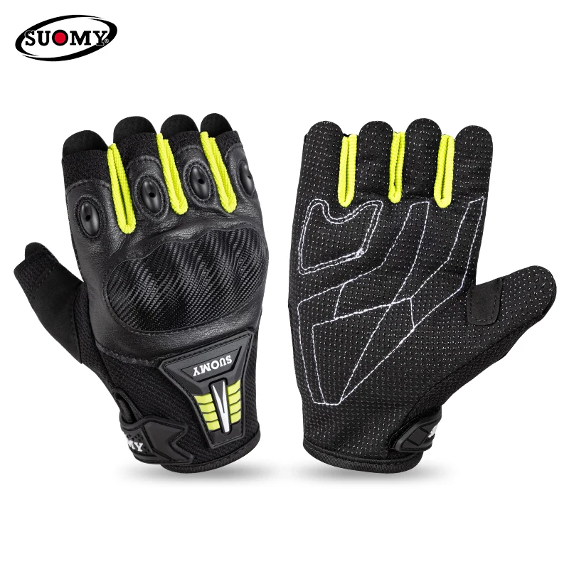 

SUOMY Summer Half Finger Gloves for Motorcyclist Anti-fall Hard Shell Breathable Protective Motorcycle Gloves Fingerless Gloves