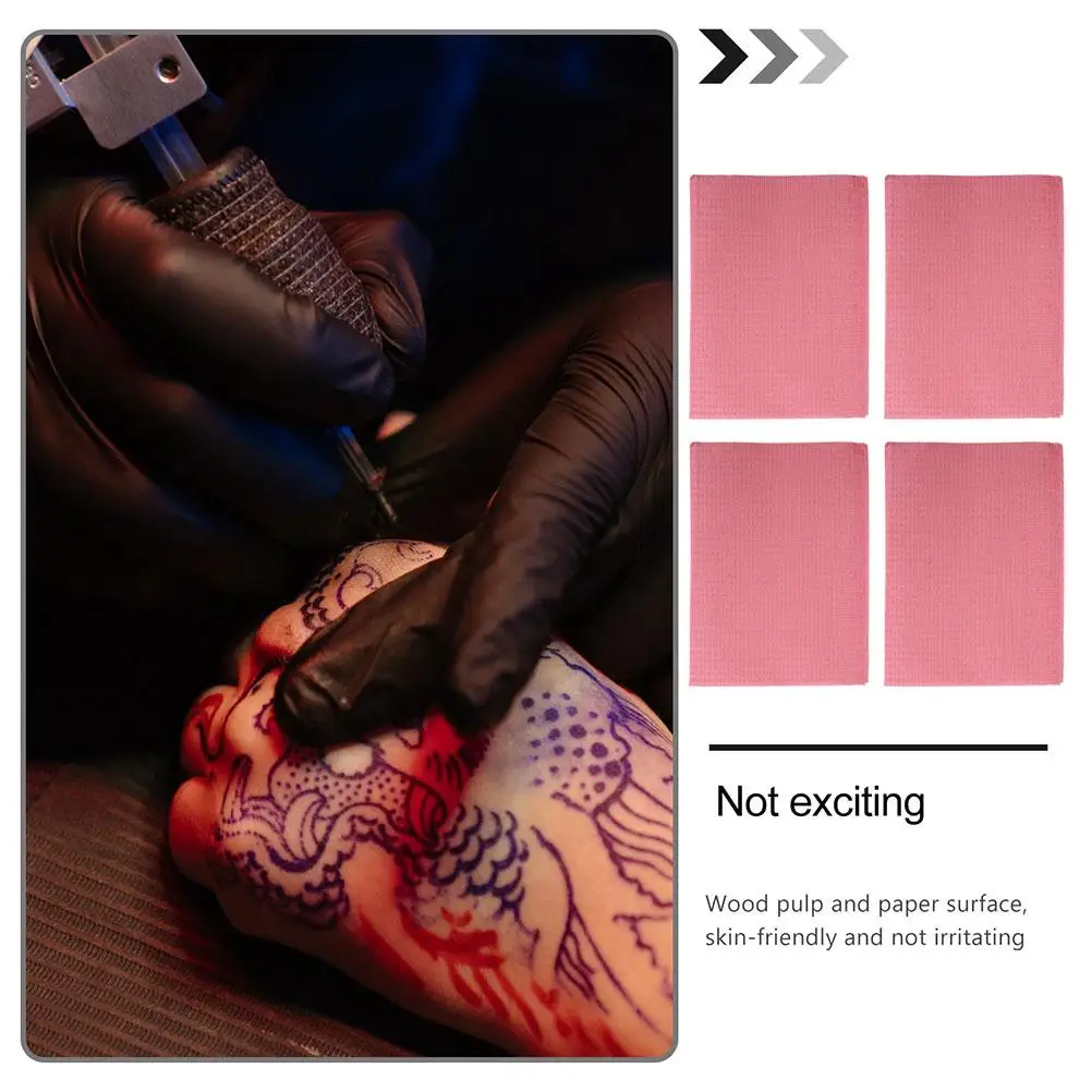 

20 Pcs Disposable Tattoo Cleaning Pads Pink Table Mat Nail Salon Shop Home Use Water Absorption Leak Proof Coating Protect