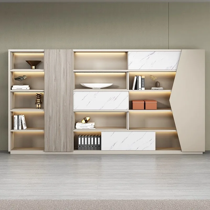 File Cabinet Office Bookcase Simple Modern Locker Wooden High Cabinet with Lock File Cabinet Partition Storage