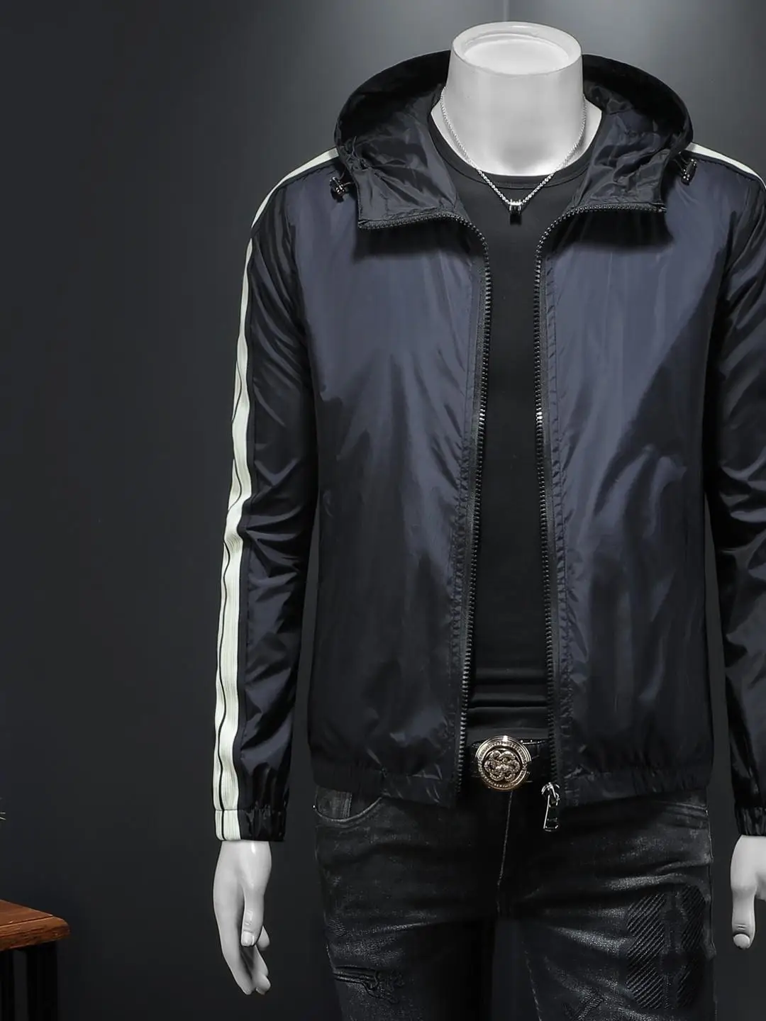 

Мужская повседневная куртка с капюшоном, весна-осень, новая модель, простой модный тренд, универсальная, в корейском стиле, приталенная верхняя одежда