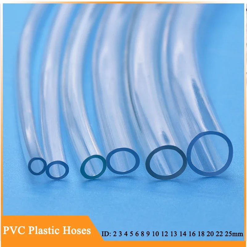 5/10M ID 2 3 4 5 6 8 9 10 12 13 14 16 18 20 22 25mm Transparent PVC Plastic Hoses High Quality Water Pump Tube Clear Garden Hose