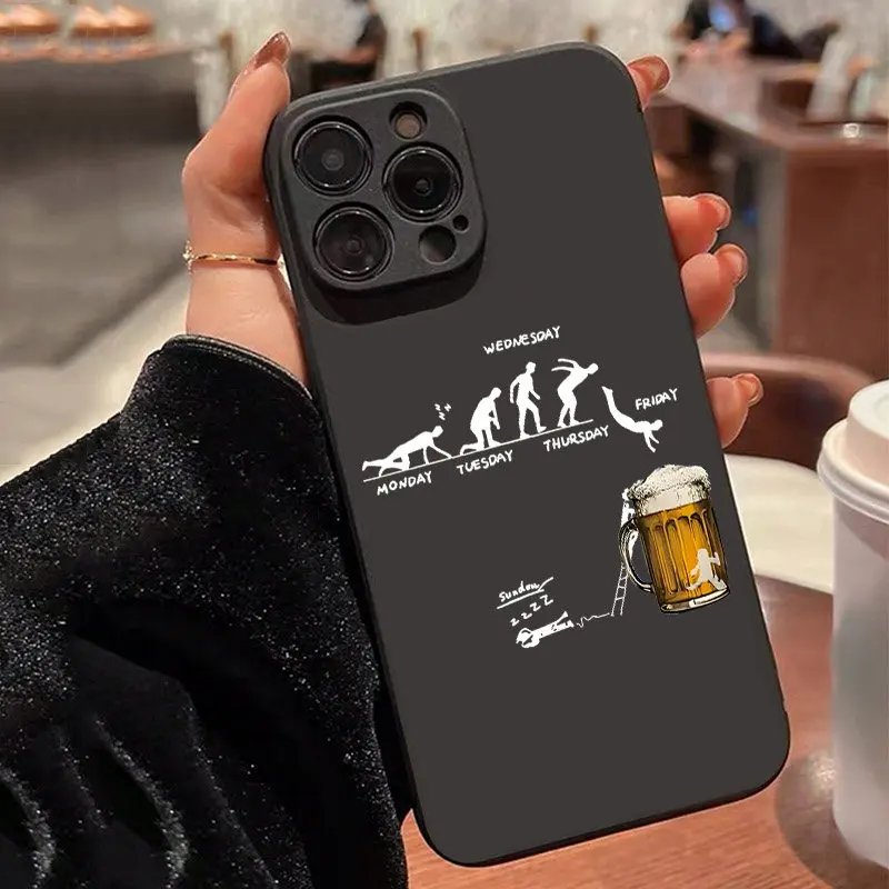 Creative Beer-Themed Phone Case for iPhone 17 16 15 14 13 12 11 XS X XR 7 8 Plus 17 Pro Max Mini Stylish Innovative Design Cover