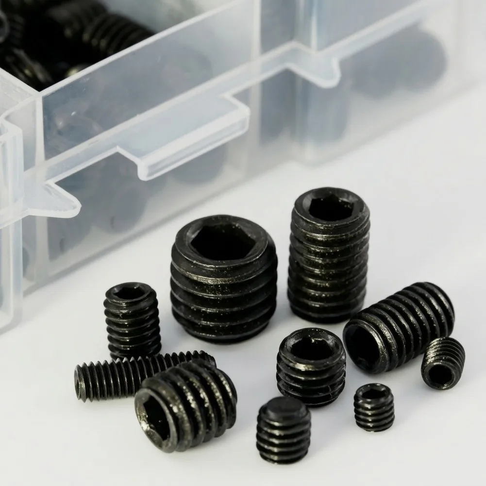 400Pcs Alloy Steel Socket Set Screw Assortment Kit Grub Screws For Machinery Furniture Assembly And Automotive Repair Hardware
