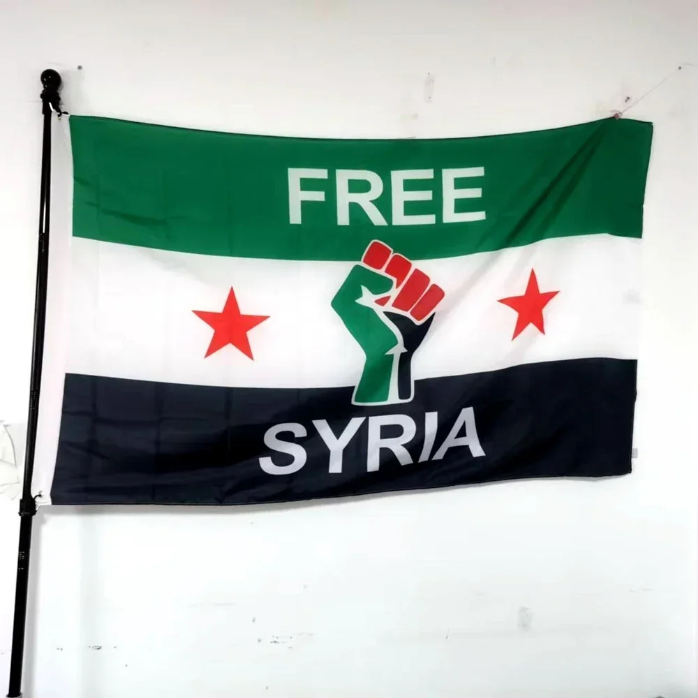 

Large Syria Flag 90x150cm - Syrian Arab Republic Three Star Banner, High Quality Polyester for Outdoor Hanging & Home Decoration