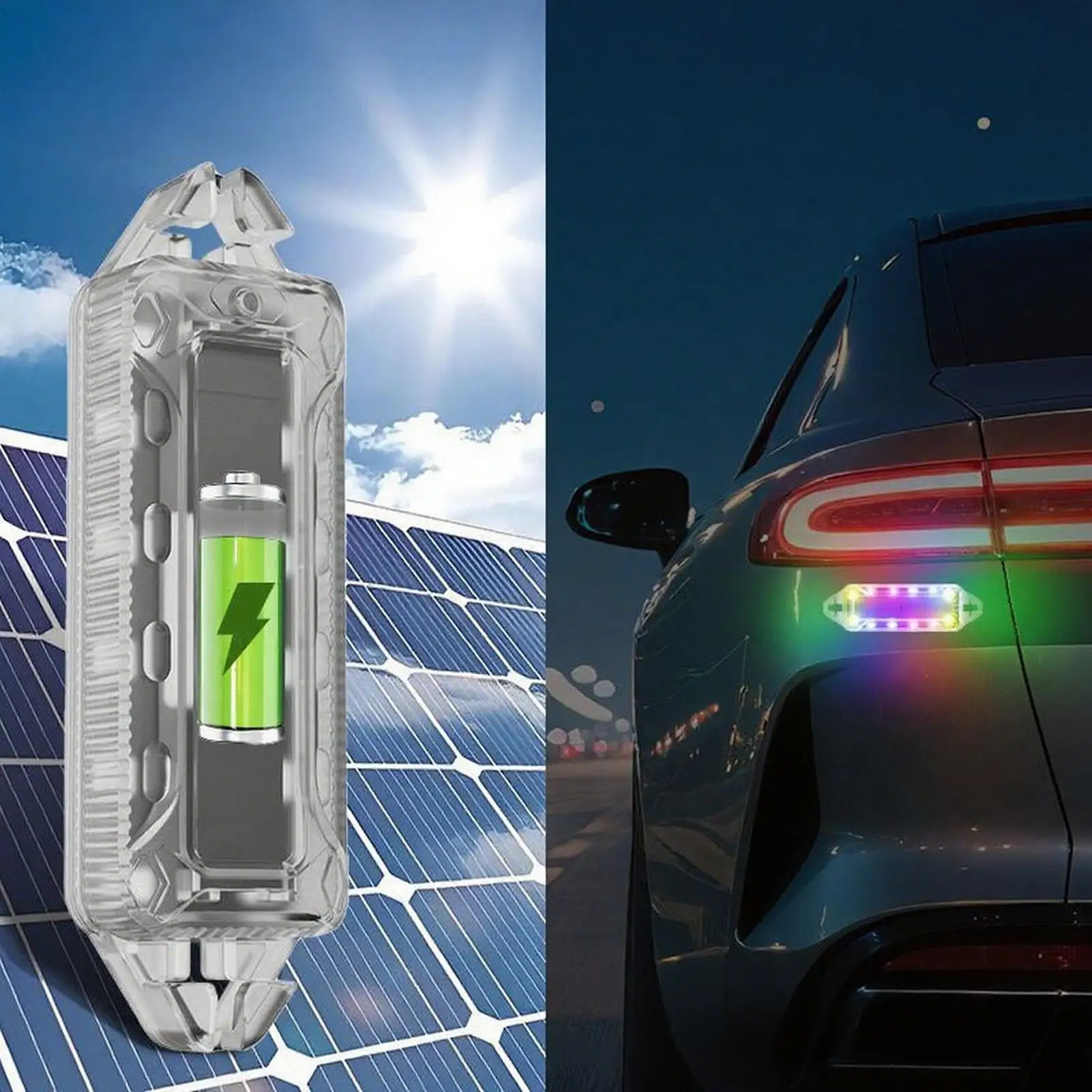 LED Strobe Lights For Trucks Solar Wireless LED Lights Car Exterior Solar Flashing Safety Lamp Waterproof Lighting For Vehicle