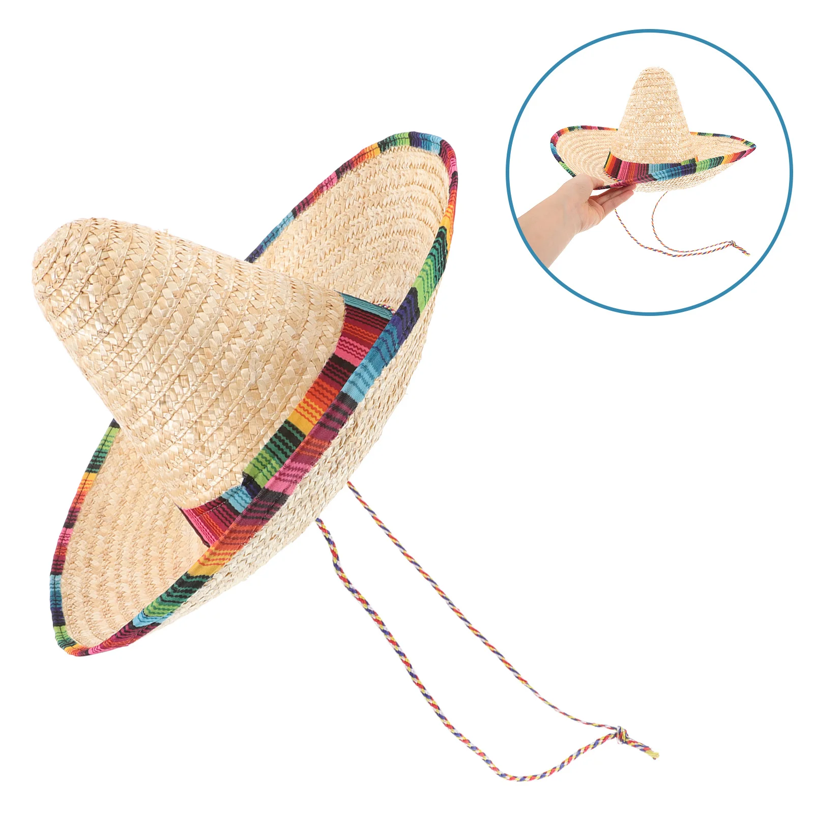 

Mexican Hat Hats for Men Cinco De Mayo Decorations Small Khaki Straw Dog Taco Costume Man