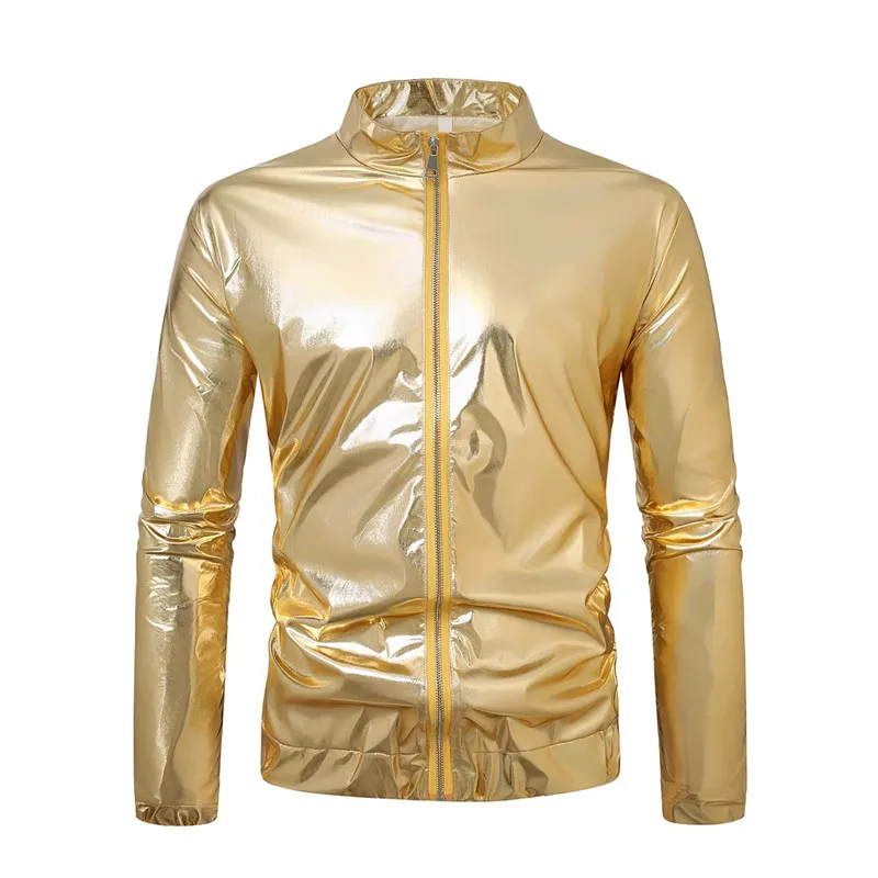 New Men's Stage Performance Luxury Jacket in Gold / Silver / Red / Purple , Fashion Mens Bar KTV  Loose Thin Coats - view 2