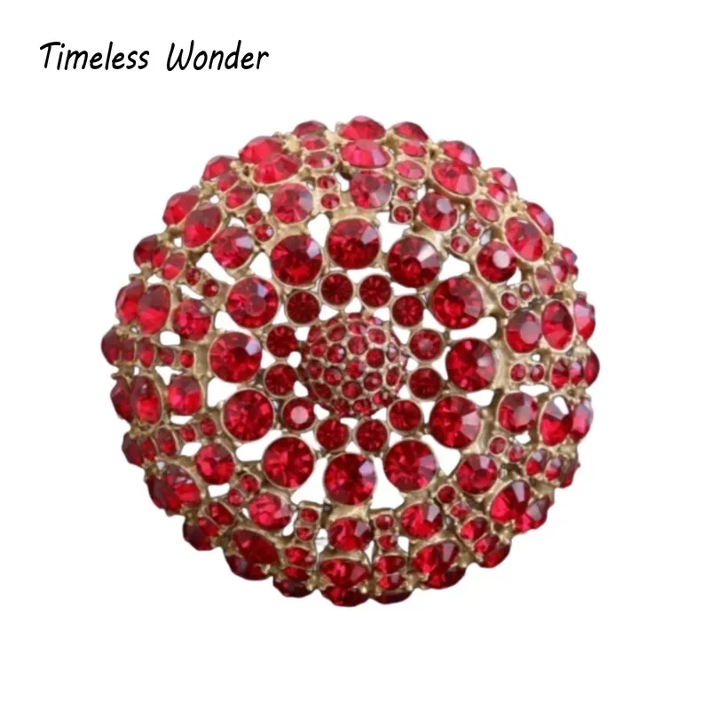 Timeless Wonder Fancy Crystal 3D Geo Brooch Pins for Women Designer Jewelry Runway Top Luxury Cute Rare Simple Neat Mix 3523