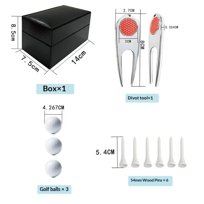 مجموعة كرات الجولف، مجموعة أظافر خشبية بمشبك شوكة مع صندوق من البولي يوريثان، إكسسوارات الجولف الرياضية واللياقة البدنية ومستلزمات الجولف #6