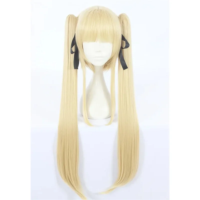 sisi 2233 لعبة ميت أو حي ماري روز كوسبلاي أشقر مصمم مع رقاقة ذيل حصان شعر صناعي + شريط أسود مجاني + شعر مستعار #4