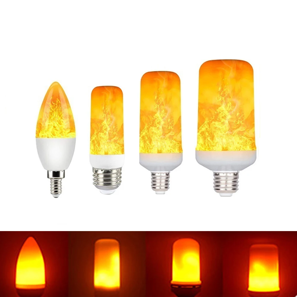 Flame Light E27 E14 B22 5W 9W 15W Full Model LED Flame Bulb 85-265V LED Flame Effect Fire Light Bulb Flickering Emulation Decor